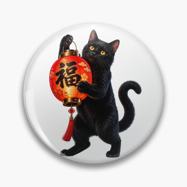 Item preview, Ukiyo-e Black Cat with Traditional Lantern designed and sold by MarVan-Prints.