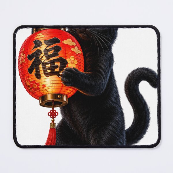 Item preview, Ukiyo-e Black Cat with Traditional Lantern designed and sold by MarVan-Prints.