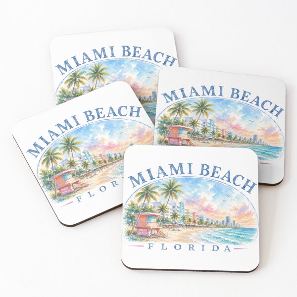 Item preview, Miami Beach | Florida | Watercolor designed and sold by CozyTideClub.