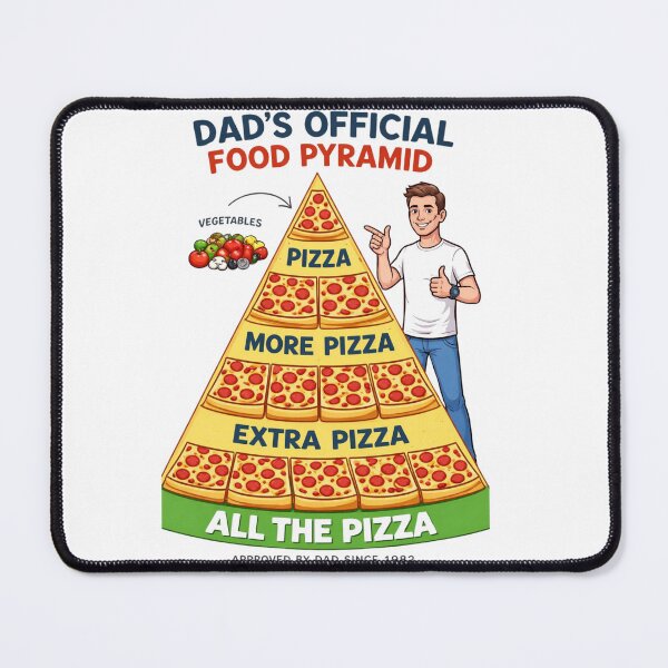 Item preview, Dads Official Food Pyramid All Pizza designed and sold by Print Loft.