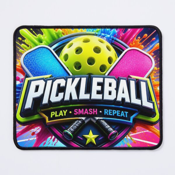 Item preview, Pickleball Play Smash Repeat Neon Splash Logo designed and sold by AgnesB77.