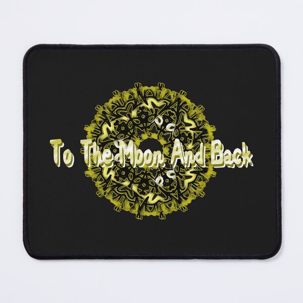 Item preview, To The Moon And Back Mandala – Yellow Black Celestial Quote Art designed and sold by MigWhimsy.