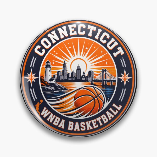 Item preview, Connecticut Women’s Basketball Sunrise Emblem Orange Navy Design designed and sold by TKOprintdesigns.