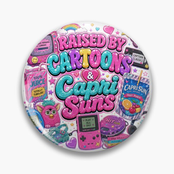 Item preview, Raised by Cartoons & Capri Suns | Y2K Nostalgia | 90s Kid Aesthetic | Retro Childhood Design designed and sold by Delenasdiary.