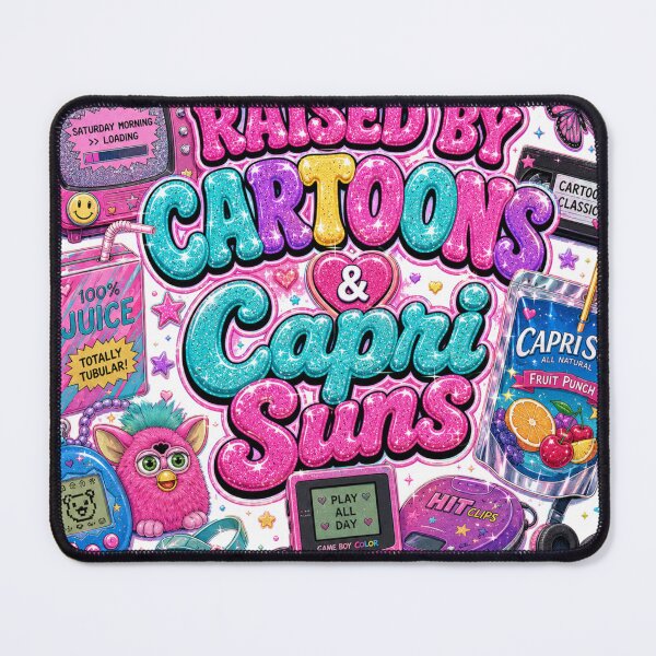 Item preview, Raised by Cartoons & Capri Suns | Y2K Nostalgia | 90s Kid Aesthetic | Retro Childhood Design designed and sold by Delenasdiary.