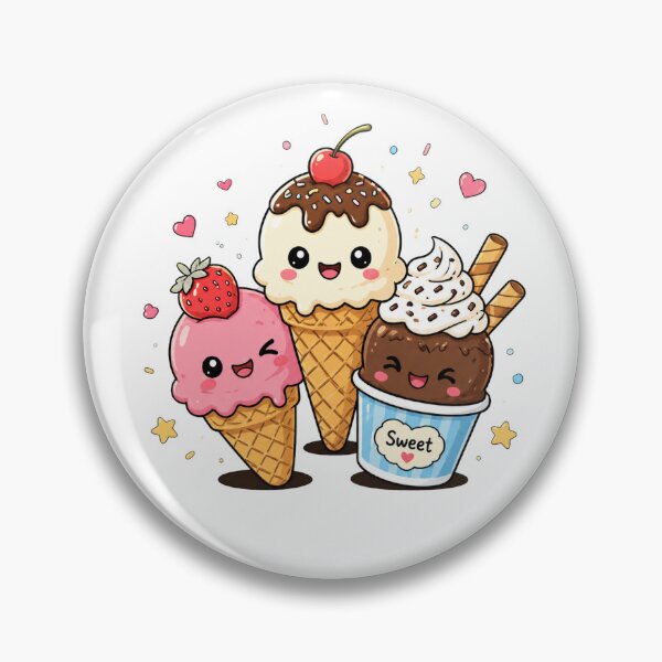 Item preview, Adorably cute kawaii ice creams designed and sold by KM Design.