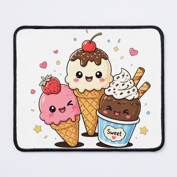 Item preview, Adorably cute kawaii ice creams designed and sold by KM Design.