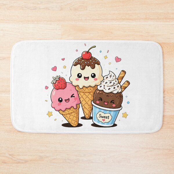 Item preview, Adorably cute kawaii ice creams designed and sold by KM Design.