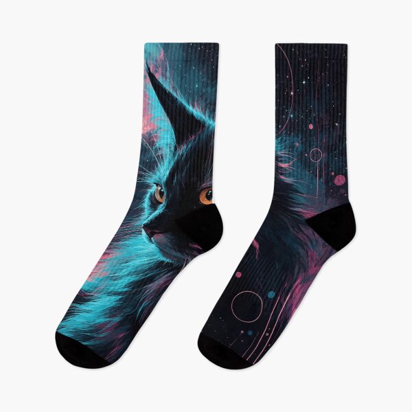 Item preview, Black Cat Galaxy Art | Cosmic Cat Wall Decor | Mystical Space Aesthetic Illustration designed and sold by AbstractAuraArt.