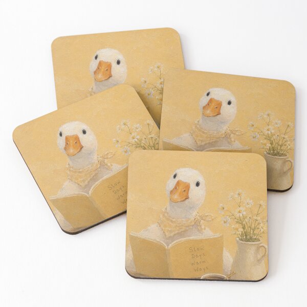 Item preview, Cute Goose Reading Book Coffee Shop designed and sold by bosamji.