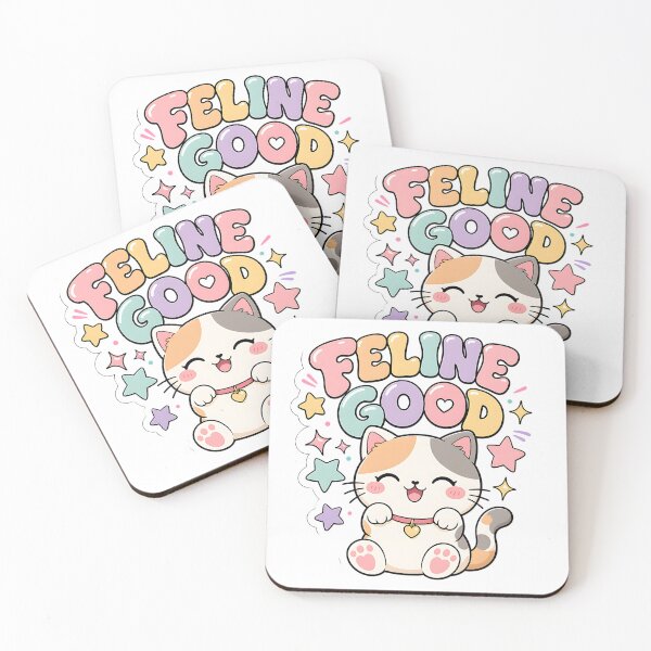 Item preview, Feline Good Sweet Kawaii Cat Wordplay designed and sold by BoosterShop.