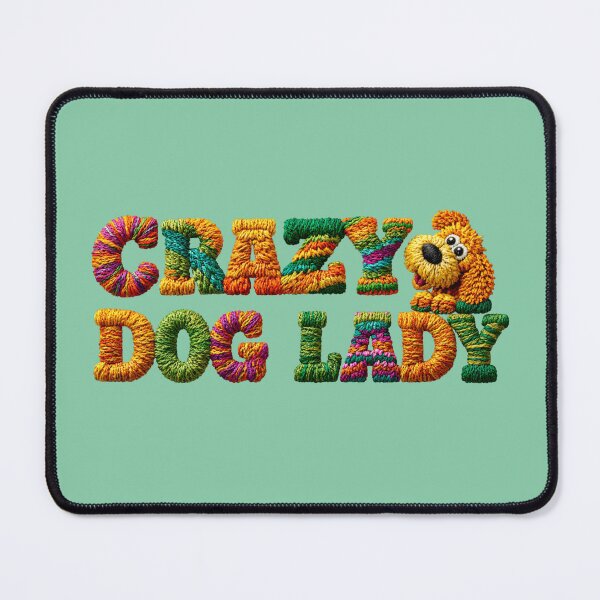 Item preview, Crazy Dog Lady Embroidered Puppy Typography designed and sold by MegaNovaArt.
