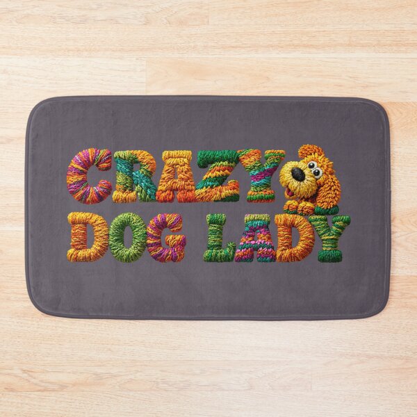 Item preview, Crazy Dog Lady Embroidered Puppy Typography designed and sold by MegaNovaArt.
