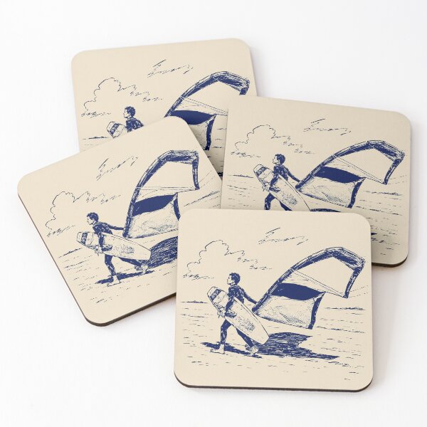 Item preview, Kitesurf Rider Line Art Illustration designed and sold by Islabonita..