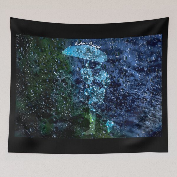 Item preview, Rainy Day Silhouette Melancholy Blue Aesthetic Art designed and sold by NornAxiom.