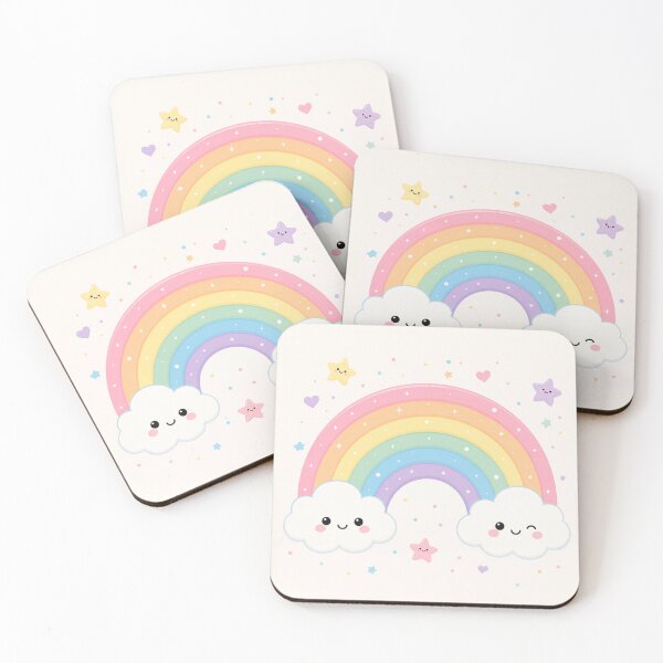 Item preview, Kawaii Pastel Rainbow And Happy Clouds designed and sold by 0606PM.