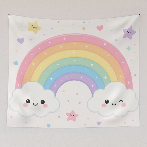 Item preview, Kawaii Pastel Rainbow And Happy Clouds designed and sold by 0606PM.