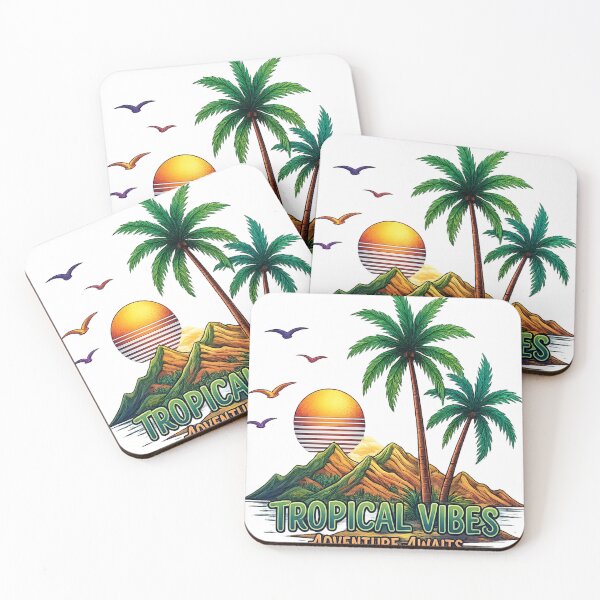 Item preview, Tropical Vibes Adventure Awaits | Retro Beach Sunset Palm Trees Travel Paradise Graphic designed and sold by Akseries.
