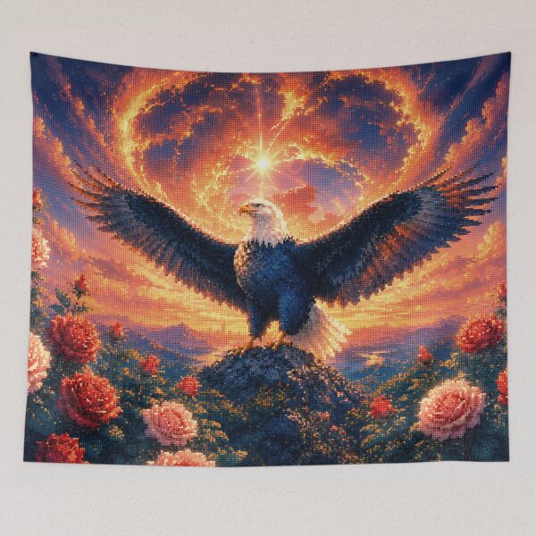 Item preview, Majestic Bald Eagle at Sunrise Geometric Style designed and sold by A-C-G.