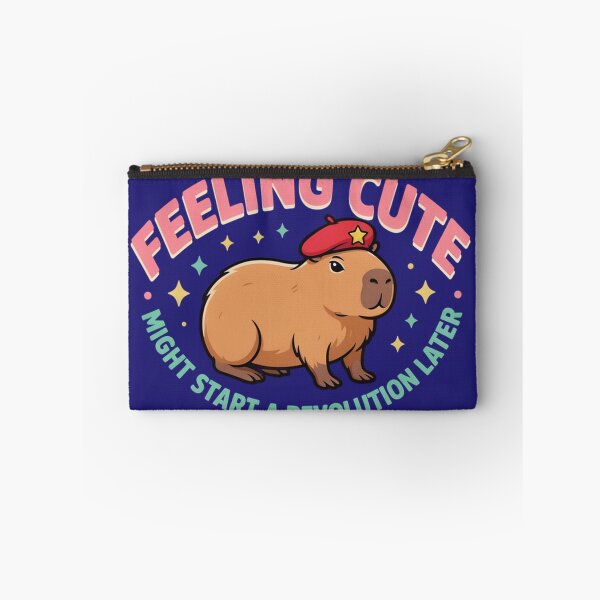 Item preview, Feeling Cute Might Start A Revolution Later Funny Capybara Meme designed and sold by Malaryk.