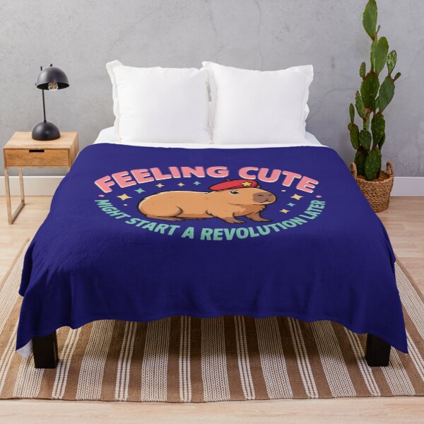 Item preview, Feeling Cute Might Start A Revolution Later Funny Capybara Meme designed and sold by Malaryk.