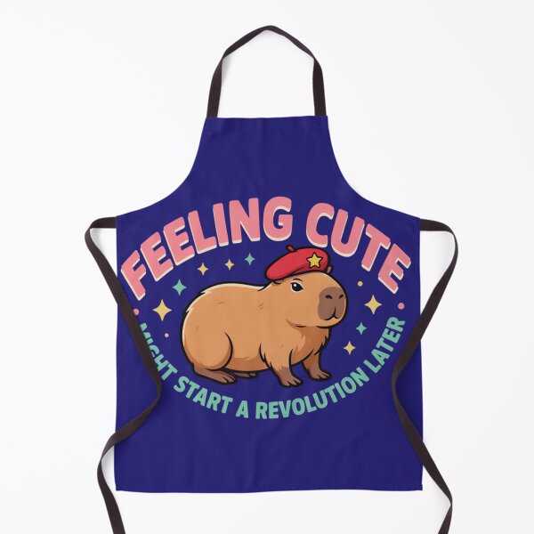 Item preview, Feeling Cute Might Start A Revolution Later Funny Capybara Meme designed and sold by Malaryk.