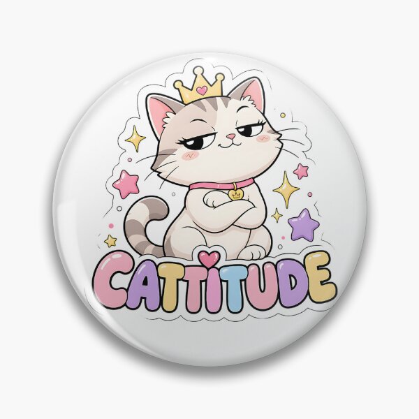Item preview, Cattitude Cheeky Kawaii Cat with Crown designed and sold by BoosterShop.
