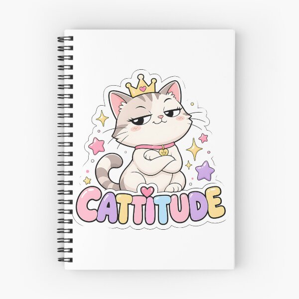 Item preview, Cattitude Cheeky Kawaii Cat with Crown designed and sold by BoosterShop.