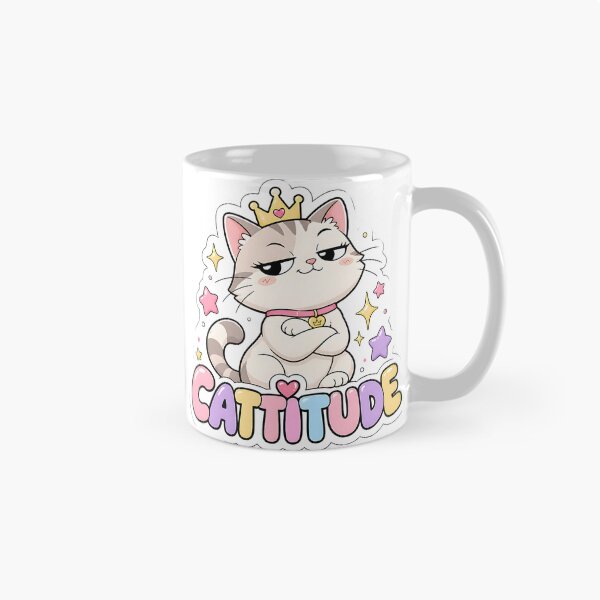 Item preview, Cattitude Cheeky Kawaii Cat with Crown designed and sold by BoosterShop.