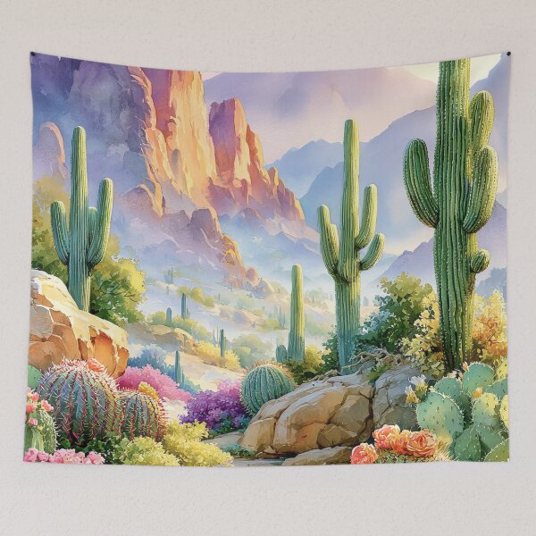 Item preview, Saguaro Cactus Watercolor | Southwestern Desert Landscape designed and sold by MargaretWiktor.