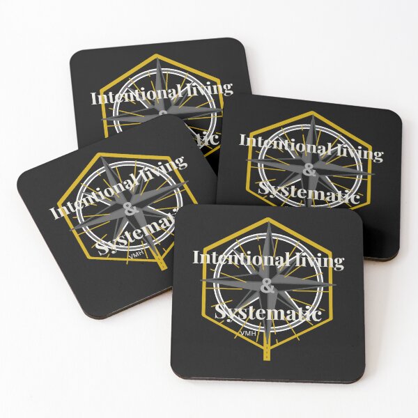 Item preview, Intentional Living & Systematic | Retro Badge designed and sold by HOUSE OF VMH.