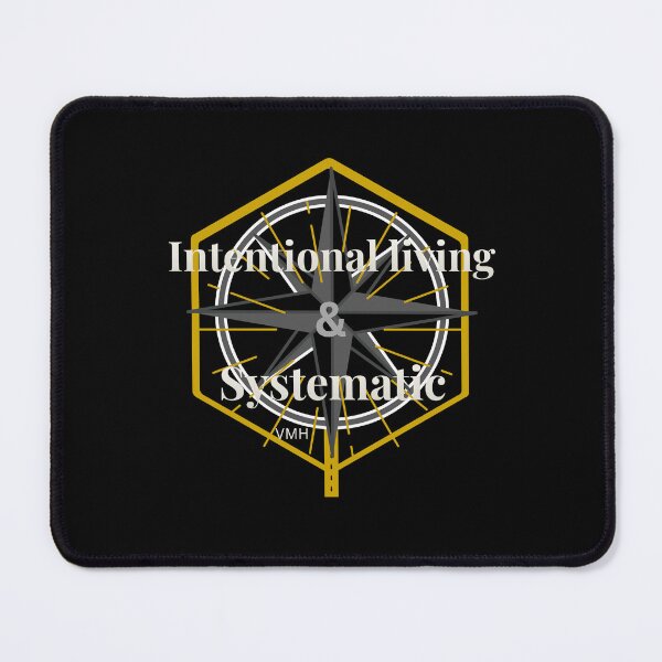 Item preview, Intentional Living & Systematic | Retro Badge designed and sold by HOUSE OF VMH.