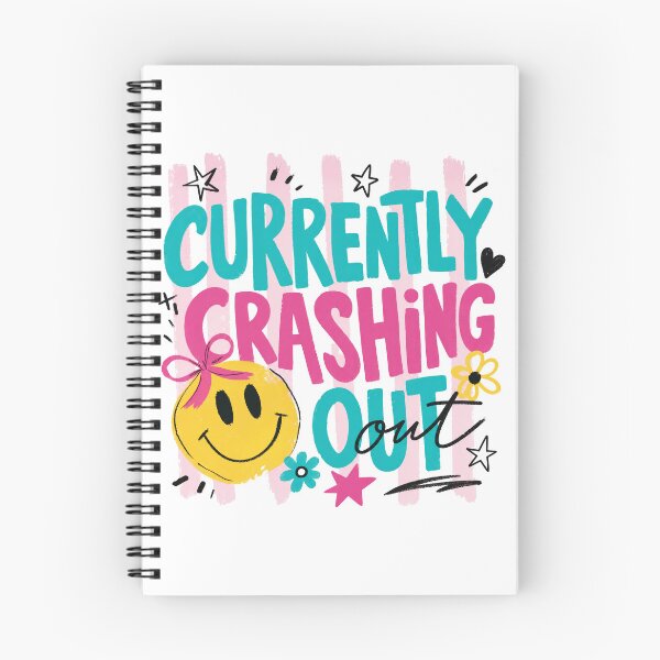 Item preview, Currently Crashing Out Smiley Face Y2K Preppy Aesthetic designed and sold by BumbleBloom7.
