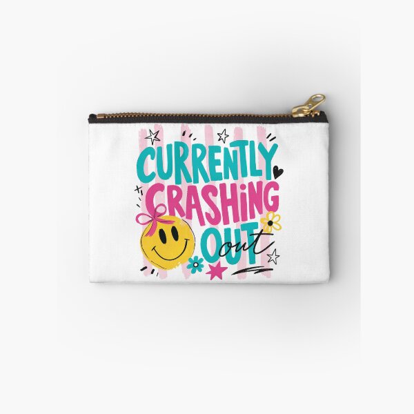Item preview, Currently Crashing Out Smiley Face Y2K Preppy Aesthetic designed and sold by BumbleBloom7.
