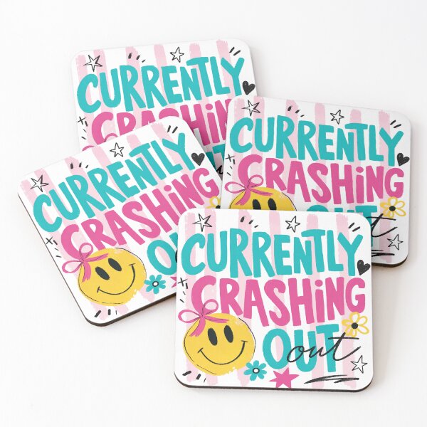 Item preview, Currently Crashing Out Smiley Face Y2K Preppy Aesthetic designed and sold by BumbleBloom7.