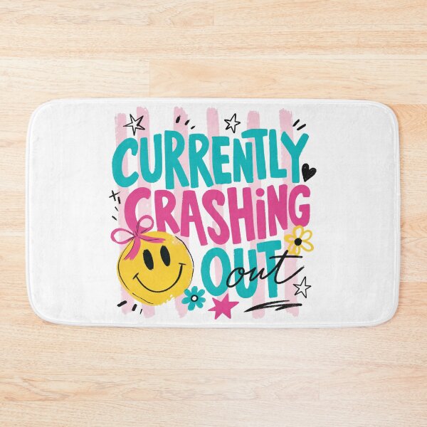 Item preview, Currently Crashing Out Smiley Face Y2K Preppy Aesthetic designed and sold by BumbleBloom7.