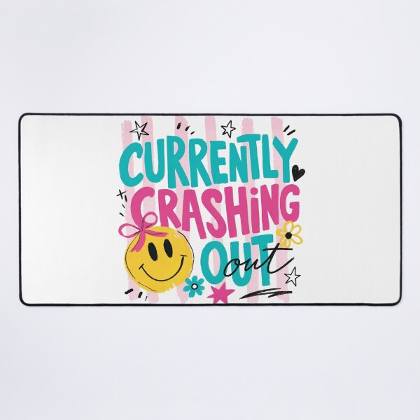 Item preview, Currently Crashing Out Smiley Face Y2K Preppy Aesthetic designed and sold by BumbleBloom7.