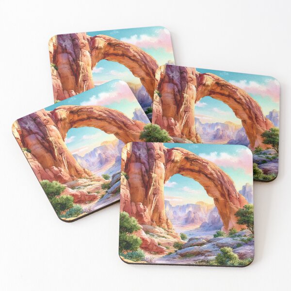 Item preview, Southwestern Sandstone Arch Watercolor Desert Landscape designed and sold by MargaretWiktor.