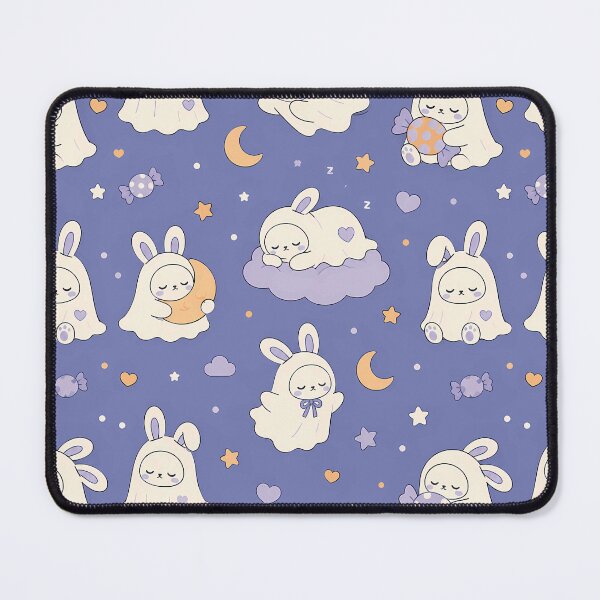Item preview, Sleepy Ghost Bunny Kawaii Pattern designed and sold by Soft Berry Studio.