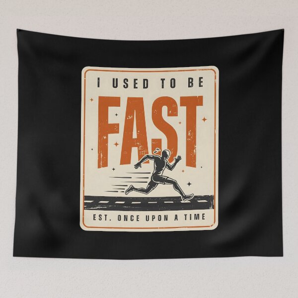 Item preview, I Used to Be Fast Runner Funny Running Quote Retro Runner designed and sold by Redgiant87x.