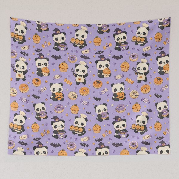 Item preview, Panda Halloween Bakery Kawaii Pattern designed and sold by Soft Berry Studio.
