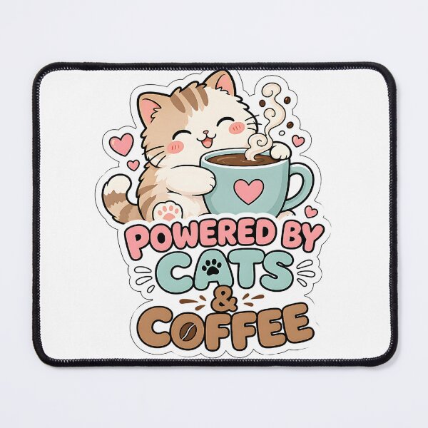 Item preview, Powered by Cats and Coffee designed and sold by BoosterShop.