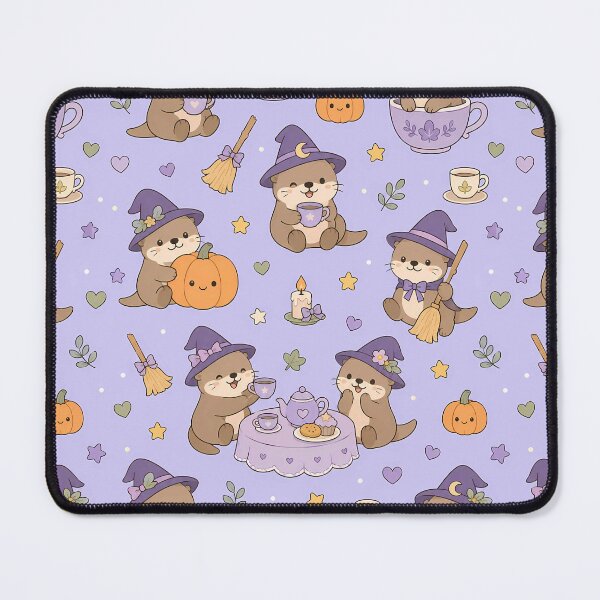 Item preview, Otter Witch Tea Party Kawaii Pattern designed and sold by Soft Berry Studio.