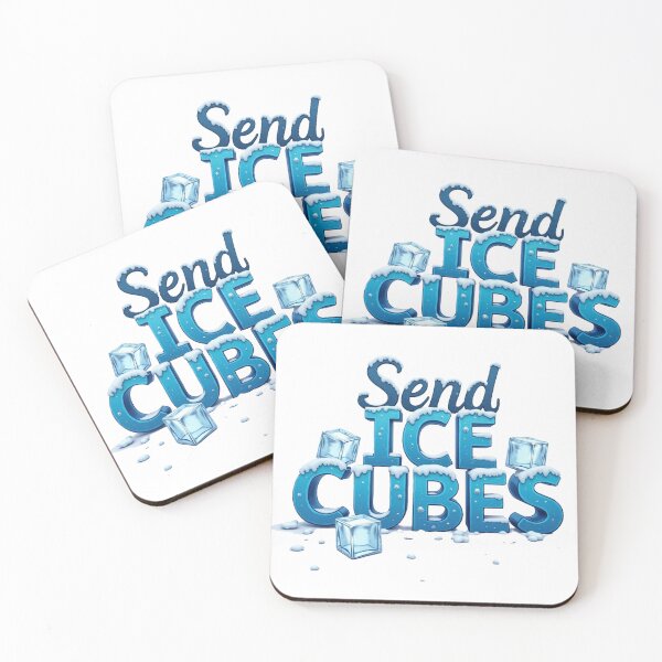 Item preview, Send Ice Cubes 3D Typography designed and sold by Wear2Transform.
