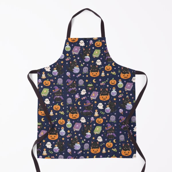 Item preview, Black Cat Halloween Kawaii Pattern designed and sold by Soft Berry Studio.