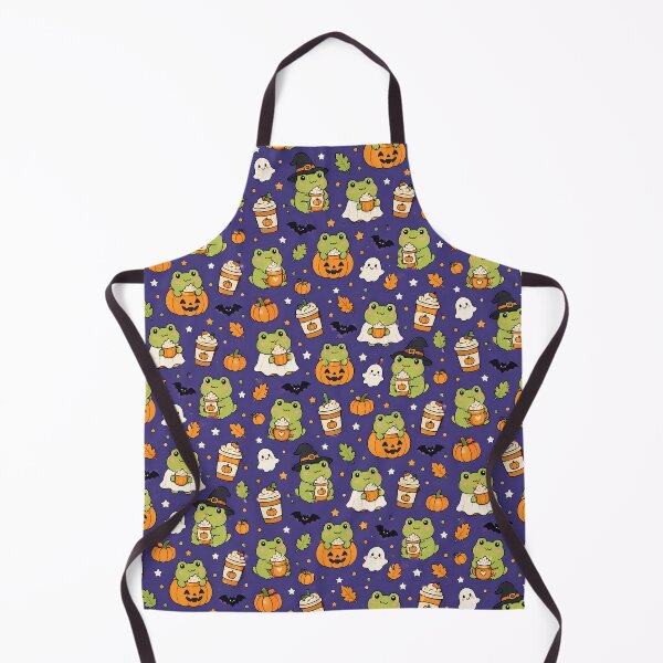 Item preview, Frog Pumpkin Latte Kawaii Pattern designed and sold by Soft Berry Studio.