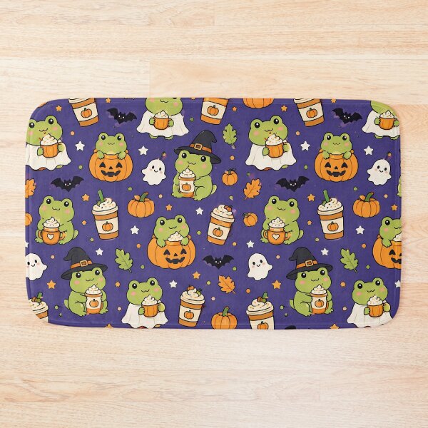 Item preview, Frog Pumpkin Latte Kawaii Pattern designed and sold by Soft Berry Studio.