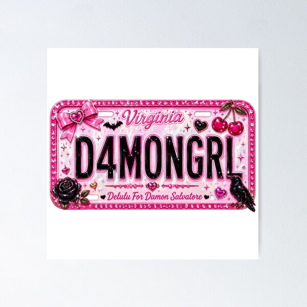 Item preview, Pink Coquette License Plate | Vampire Romance Aesthetic | Girly Goth Glitter Design designed and sold by Delenasdiary.
