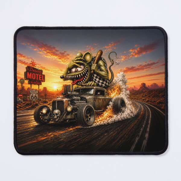 Item preview, Monster Rat Rat Rod Route 66 Desert Burnout Hot Rod Kustom Kulture Art designed and sold by artistwill.