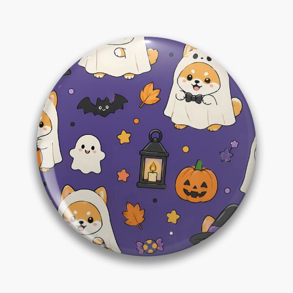 Item preview, Shiba Ghost Parade Kawaii Pattern designed and sold by Soft Berry Studio.